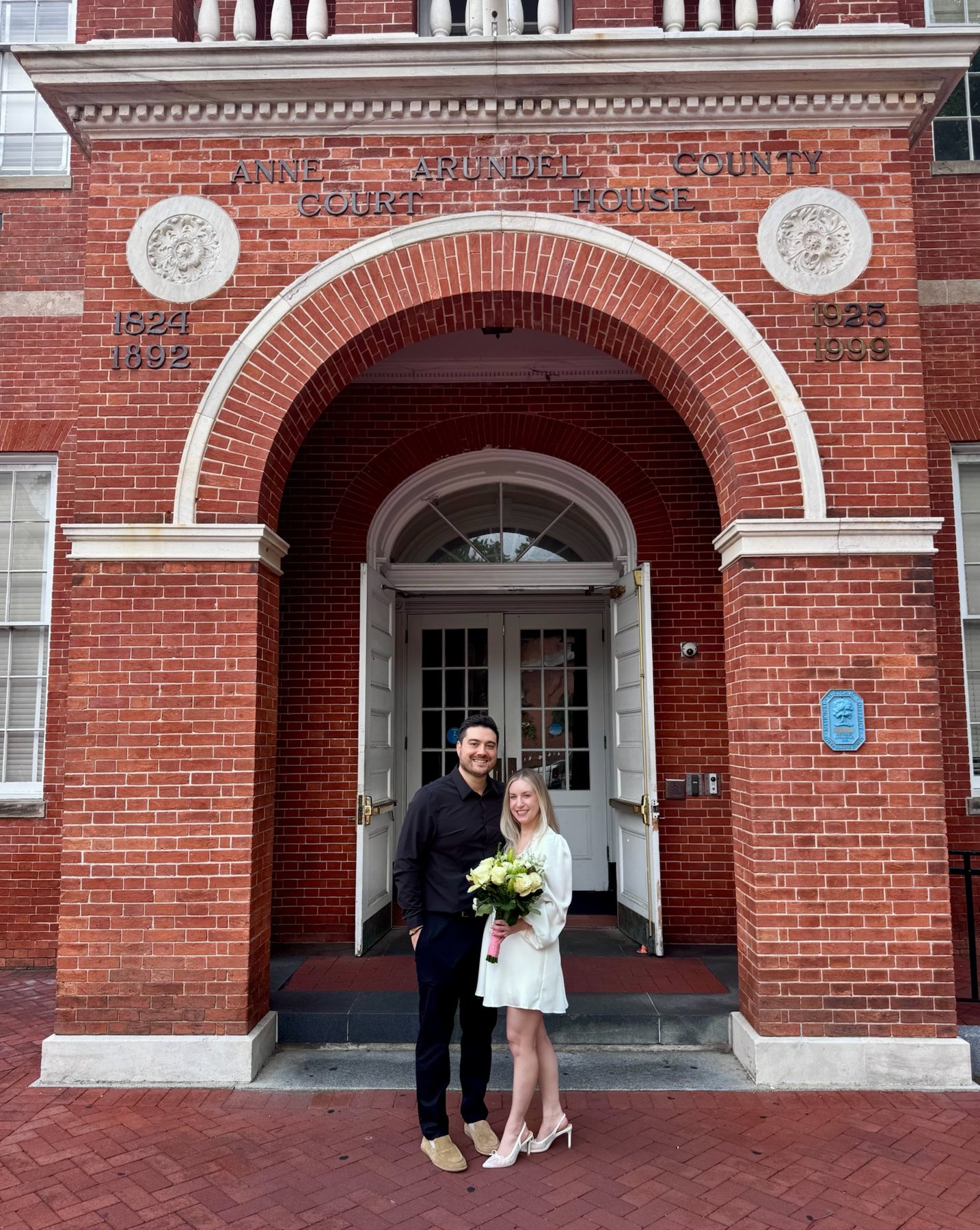 Andrea and Vince outside the Anne Arundel County Courthouse